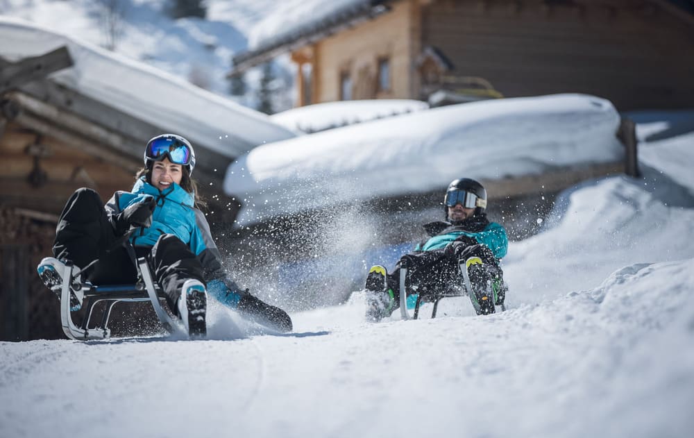 Winterurlaub rodeln in Südtirol